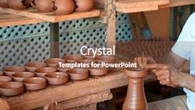  Presentation with pottery - Presentation featuring mud vessel - artist making clay pottery background and a tawny brown colored foreground