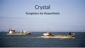  Presentation with laser cutter - Slide deck with mud vessel - cutter suction dredger 1 background and a light blue colored foreground