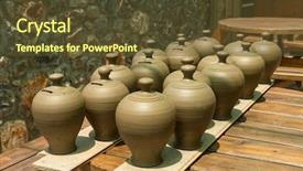  Presentation with dry pineapple close up many - PPT theme consisting of mud vessel - many pots kept for drying background and a tawny brown colored foreground