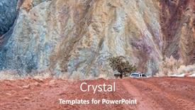  Presentation with dirt car - Slides having muddy-canyon-dirt-road background and a coral colored foreground