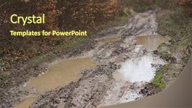  Presentation with nature countryside - Colorful presentation theme enhanced with muddy wet countryside road backdrop and a tawny brown colored foreground