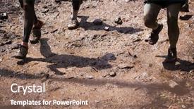  Presentation with obstacle course - Cool new presentation theme with running through water and mud backdrop and a coral colored foreground