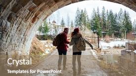  Presentation with young happy couple - PPT layouts with mud run - happy young couple holding hands background and a  colored foreground