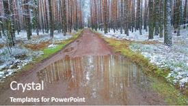  Presentation with spring water - Presentation design featuring muddy path with puddle background and a gray colored foreground
