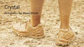  Presentation with pair - Slide deck having pair of very muddy shoes background and a lemonade colored foreground