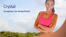  Presentation with race - Slide set consisting of competing in a mud run background and a sky blue colored foreground