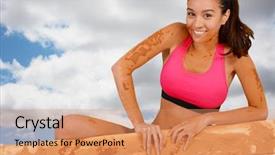  Presentation with race - Amazing theme having competing in a mud run backdrop and a coral colored foreground