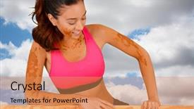  Presentation with obstacle course - Audience pleasing theme consisting of competing in a mud run backdrop and a coral colored foreground