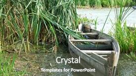  Presentation with old fishing boat - Cool new presentation theme with mudrush - desolated boats at old pier backdrop and a  colored foreground