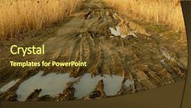  Presentation with rural road - PPT theme consisting of mudrush - dirty rural road with deep background and a tawny brown colored foreground