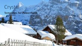  Presentation with skiing - Slide set consisting of muerren-famous-swiss-skiing-resort background and a light blue colored foreground