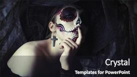  Presentation with sugar skull - PPT theme consisting of muertos day of the dead background and a black colored foreground