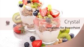  Presentation with fruit yogurt - Colorful PPT layouts enhanced with muesli-and-berry-fruit backdrop and a lemonade colored foreground
