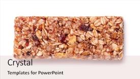  Presentation with muesli - Presentation consisting of muesli bar with fruits background and a soft green colored foreground