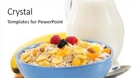  Presentation with muesli - Beautiful slide set featuring muesli cereals isolated on white background backdrop and a white colored foreground