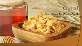  Presentation with muesli - PPT layouts featuring muesli in bowl with nuts and honey background and a coral colored foreground