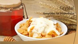  Presentation with muesli - Presentation theme enhanced with muesli in bowl with nuts and honey background and a coral colored foreground