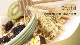  Presentation with muesli - Theme with muesli still life background and a lemonade colored foreground