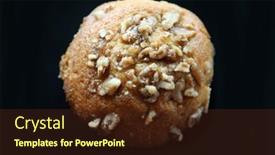  Presentation with walnut - Slide deck consisting of muffin-banana-walnut-muffin background and a  colored foreground