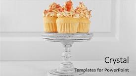  Presentation with cupcakes - Cool new PPT layouts with muffin cake recipe - tasty cupcakes with bacon backdrop and a  colored foreground
