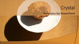  Presentation with coffee shop - Presentation design with muffin in a coffee shop background and a  colored foreground