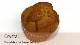  Presentation with muffin - Audience pleasing PPT layouts consisting of muffin isolated against a white back ground with copy space backdrop and a coral colored foreground