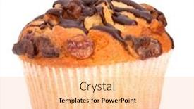  Presentation with muffin - Presentation theme featuring muffin isolated on white background background and a lemonade colored foreground