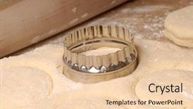  Presentation with biscuit dowonowld - Cool new slide deck with muffin recipe - buttermilk biscuit dough rolled backdrop and a  colored foreground