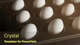  Presentation with muffin - PPT theme with muffin tin with hard boiled eggs in oven closeup background and a tawny brown colored foreground