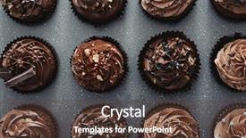  Presentation with closeup of halloween cupcake - Beautiful PPT layouts featuring muffin tin with tasty chocolate backdrop and a tawny brown colored foreground