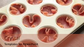  Presentation with muffin - PPT layouts consisting of muffin-tin-with-tasty-slices background and a red colored foreground