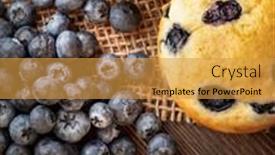  Presentation with blueberries - Colorful presentation enhanced with muffin-with-blueberries backdrop and a gold colored foreground