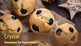  Presentation with pastries - Presentation featuring muffin-with-blueberries background and a tawny brown colored foreground