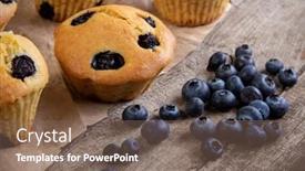  Presentation with pastries - Slide set consisting of muffin-with-blueberries background and a violet colored foreground