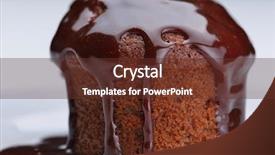  Presentation with chocolate dessert - Amazing slide set having muffin with chocolate sauce dessert isolated on white background backdrop and a tawny brown colored foreground