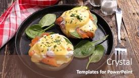  Presentation with muffin - Beautiful theme featuring muffin-with-smoked-salmon backdrop and a tawny brown colored foreground