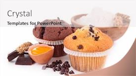 Presentation with muffin - Presentation theme having cupcake muffins - muffin background and a white colored foreground