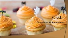  Presentation with baking - PPT layouts having muffins and candies with halloween background and a  colored foreground