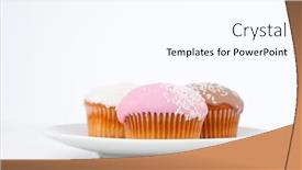  Presentation with muffins - Slide deck having muffins-with-icing-sugar background and a pink colored foreground