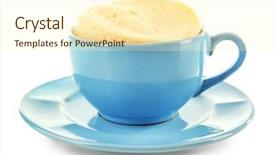  Presentation with muffin - PPT layouts with mug cake isolated on white background and a  colored foreground
