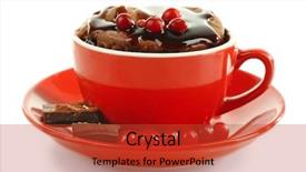  Presentation with muffin - Amazing theme having mug cake with cranberry backdrop and a red colored foreground