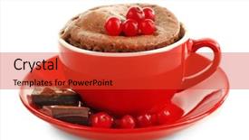 Presentation with cake - Colorful PPT theme enhanced with mug cake with cranberry backdrop and a red colored foreground