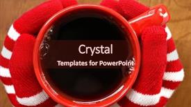  Presentation with beverage - Presentation theme with gloved hands holding mug filled background and a tawny brown colored foreground