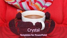  Presentation with hot chocolate - Theme having mug full of hot chocolate background and a tawny brown colored foreground