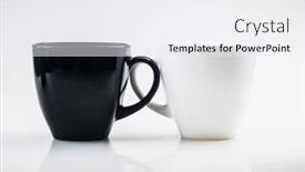  Presentation with black ceramic - Audience pleasing PPT theme consisting of mug-mock-up-two-ceramic backdrop and a white colored foreground