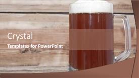  Presentation with beer - Colorful PPT theme enhanced with mug-of-beer-close-up backdrop and a coral colored foreground