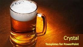  Presentation with beer - Presentation theme enhanced with mug of beer close up background and a tawny brown colored foreground