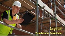  Presentation with foreman - Theme enhanced with mug of coffee or tea background and a tawny brown colored foreground