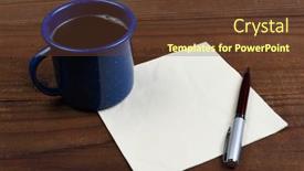  Presentation with rustic wood - Colorful presentation design enhanced with mug-of-coffee backdrop and a tawny brown colored foreground