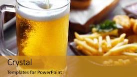  Presentation with light in dark - Colorful PPT layouts enhanced with mug of draft light beer backdrop and a gold colored foreground